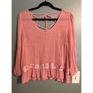 Floral embroidered top